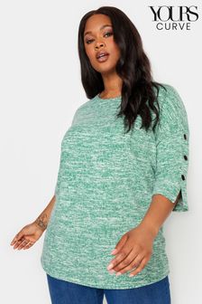 Grün - Yours Curve Weicher Pullover mit Druckknöpfen an den Ärmeln (Q68971) | 22 €