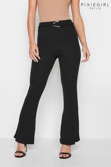 PixieGirl Petite Black Buckle Kick Flare Trouser (Q68975) | LEI 167