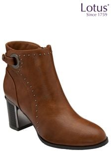 Lotus Brown Ankle Boots (Q68998) | $103