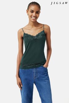 Jigsaw Green Modal Lace Vest (Q69030) | ₪ 161