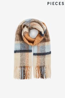 Кремовый - Pieces уютный шарф с кисточками (Q69052) | €9