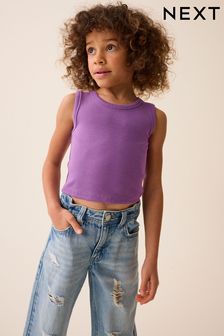 Purple Boxy Rib Vest (3-16yrs) (Q69139) | $5 - $10