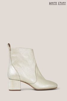 Золотистые кожаные ботинки на среднем каблуке White Stuff Cilla (Q69255) | €66