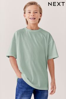 Зеленый минерал - Свободная хлопковая футболка с короткими рукавами (3-16 лет) (Q69351) | €5 - €10