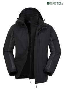 Mountain Warehouse Grey Mens Thunderstorm Waterproof 3-In-1 Jacket (Q69428) | €176