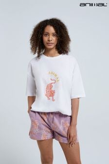 Kremowa piżama damska Animal Dream On z bawełny organicznej (Q69509) | 125 zł