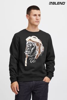 Трикотажный пуловер с круглым вырезом и принтом обезьян Blend (Q69528) | €17