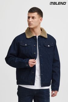 Blend Denim Jacket with Fleece Collar