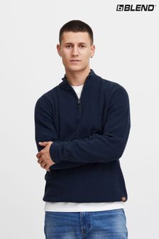 Blend Blue Codford Lightweight Knitted Funnel Neck Pullover Jumper (Q69563) | €50