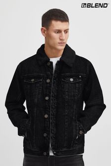 Blend Black Denim Jacket with Fleece Collar (Q69564) | $137