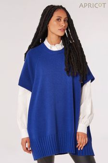 Apricot Blue Mixed Panel Oversize Poncho Jumper (Q69582) | $69