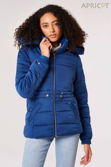 Apricot Blue Faux Fur Lined Puffer Jacket (Q69590) | HK$607