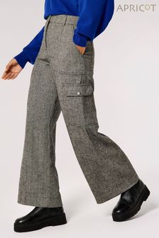 Apricot Grey Cargo Pocket Wide Leg Trousers (Q69593) | KRW83,300
