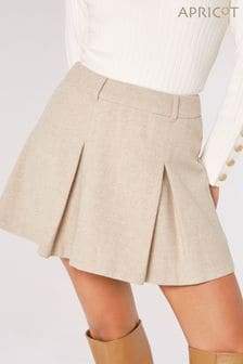Apricot Cream Rara Pleat Herringbone Skirt (Q69610) | €18.50