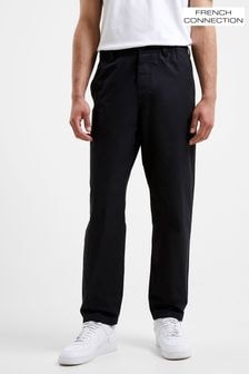 French Connection Black Military 100% Cotton Tapered Chino Trousers (Q69649) | $69