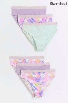 River Island Girls Multipack of 6 Tie-Dye Briefs