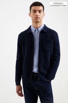 French Connection Blue Milano Full Zip Through Jumper (Q69735) | $103