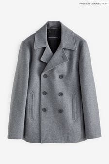 French Connection Lgt Mel Db Pea Coat