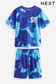 Blue Tie Dye Surf Single Short Pyjamas (3-16yrs) (Q69848) | €17 - €24