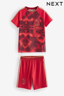 Red/Gold Spain Football Short Pyjamas Set (4-14yrs) (Q69988) | €14 - €20