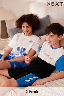 Blue/Black Playstation Short Pyjamas 2 Pack (3-16yrs) (Q70000) | €29 - €37