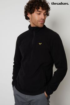 Schwarz - Threadbare Fleece-Sweatshirt mit 1/4-Reißverschluss (Q70042) | 31 €