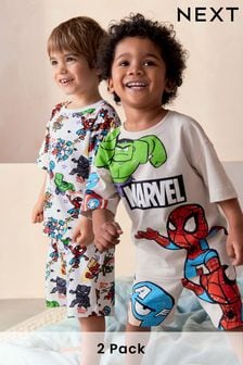Marvel ニュートラル - ショートパンツ パジャマ 2 枚組 (12 ヶ月～12 歳) (Q70061) | ￥3,640 - ￥5,030