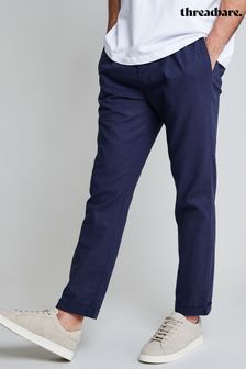 Threadbare Blue Luxe Linen Blend Drawstring Trousers (Q70159) | €18.50