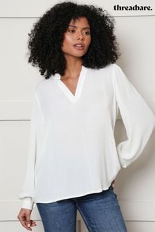 Белый - Threadbare блузка без воротника с V-образным вырезом (Q70264) | €38