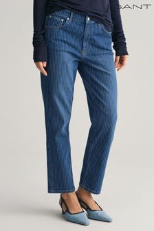 GANT Blue Straight Striped Ankle Length Jeans (Q70410) | 861 SAR