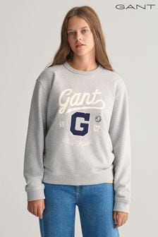 GANT Grey Teens Graphic Crew Neck Sweatshirt (Q70422) | 510 SAR