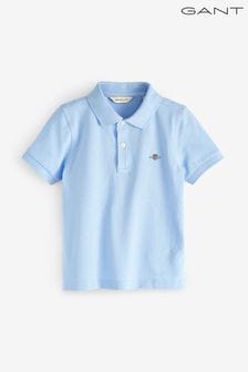 GANT Kids Blue Shield Piqué Polo Shirt (Q70455) | $82