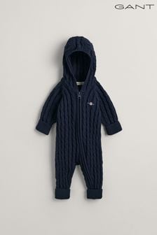 GANT Baby Shield Cotton Cable Knit One-Piece