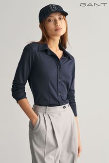 GANT Blue Slim Fit Jersey Shirt (Q70578) | SGD 194