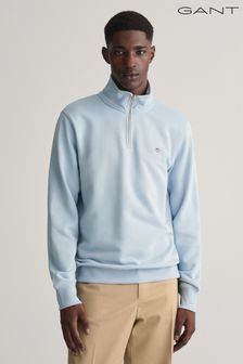 Marineblau - Gant Sweatshirt mit kurzem Reißverschluss und Schildlogo (Q70595) | 154 €