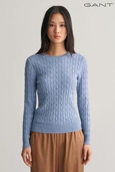 Blau - Gant Strickpullover aus Baumwolle mit Stretchanteil (Q70657) | 195 €