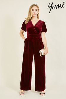 Yumi Purple Jumpsuit With Angel Sleeves (Q70720) | SGD 126