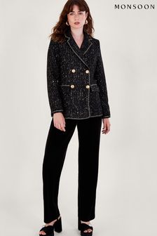 Monsoon Black Poppy Tweed Jacket (Q70760) | €78