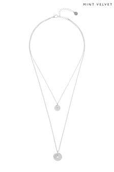 Srebrna svetloba - večslojna ogrlica v Mint Velvet tonu (Q70779) | €14