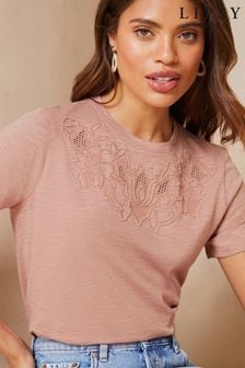 Lipsy Pink Round Neck T-Shirt (Q70808) | $44