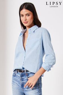 Lipsy Blue Pocket Button Through Shirt (Q70817) | AED134