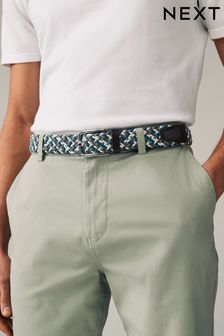 White and Blue Woven Elasticated Belt (Q70890) | €19