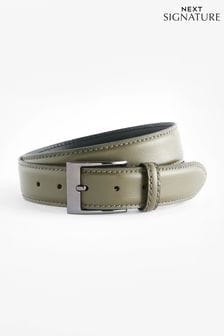 Green Signature Leather Belt (Q70900) | $39