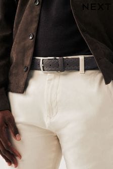 Gris - Ceinture texturée en daim Signature (Q70908) | 32€