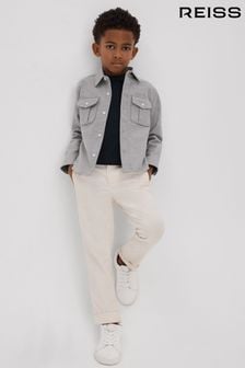 Светло-серый - Рубашка навылет из хлопка и накладного кармана Reiss Thomas (Q71086) | €64