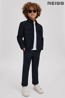 海軍藍 - Reiss Thomas拉絨棉補丁式口袋襯衫外套 (Q71089) | NT$2,520