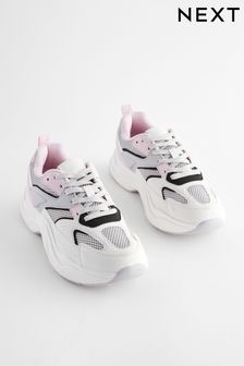 Pink/Grey Forever Comfort® Chunky Sole Lace Up Trainers (Q71140) | €42