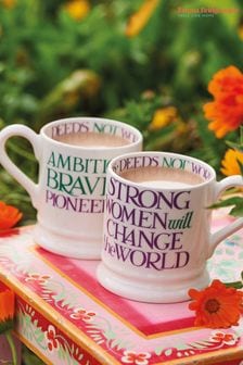 Emma Bridgewater Cream Purple Toast Change Our World 1/2 Pint Mug (Q71339) | $55