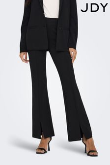JDY High Waisted Flare Trousers with Front Split