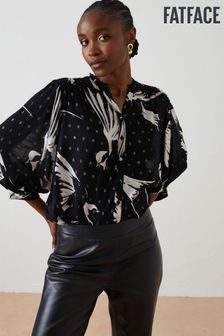 Fat Face Black Evelyn Swallow Print Blouse (Q71360) | €38